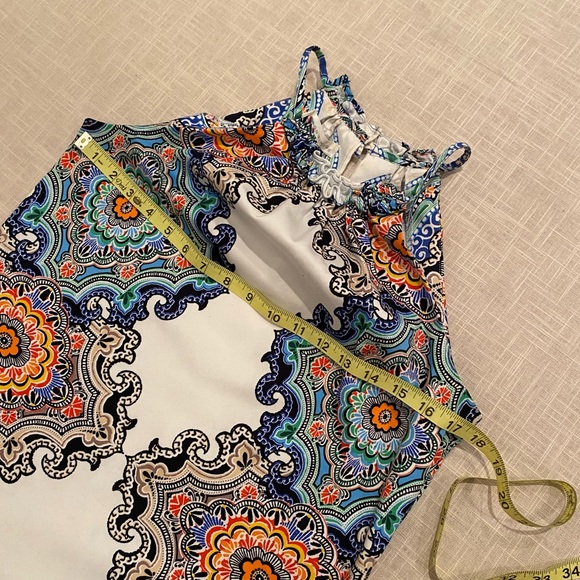 London Times Women’s Halter Dress. Size 4. White with multiple colors - Picture 14 of 16